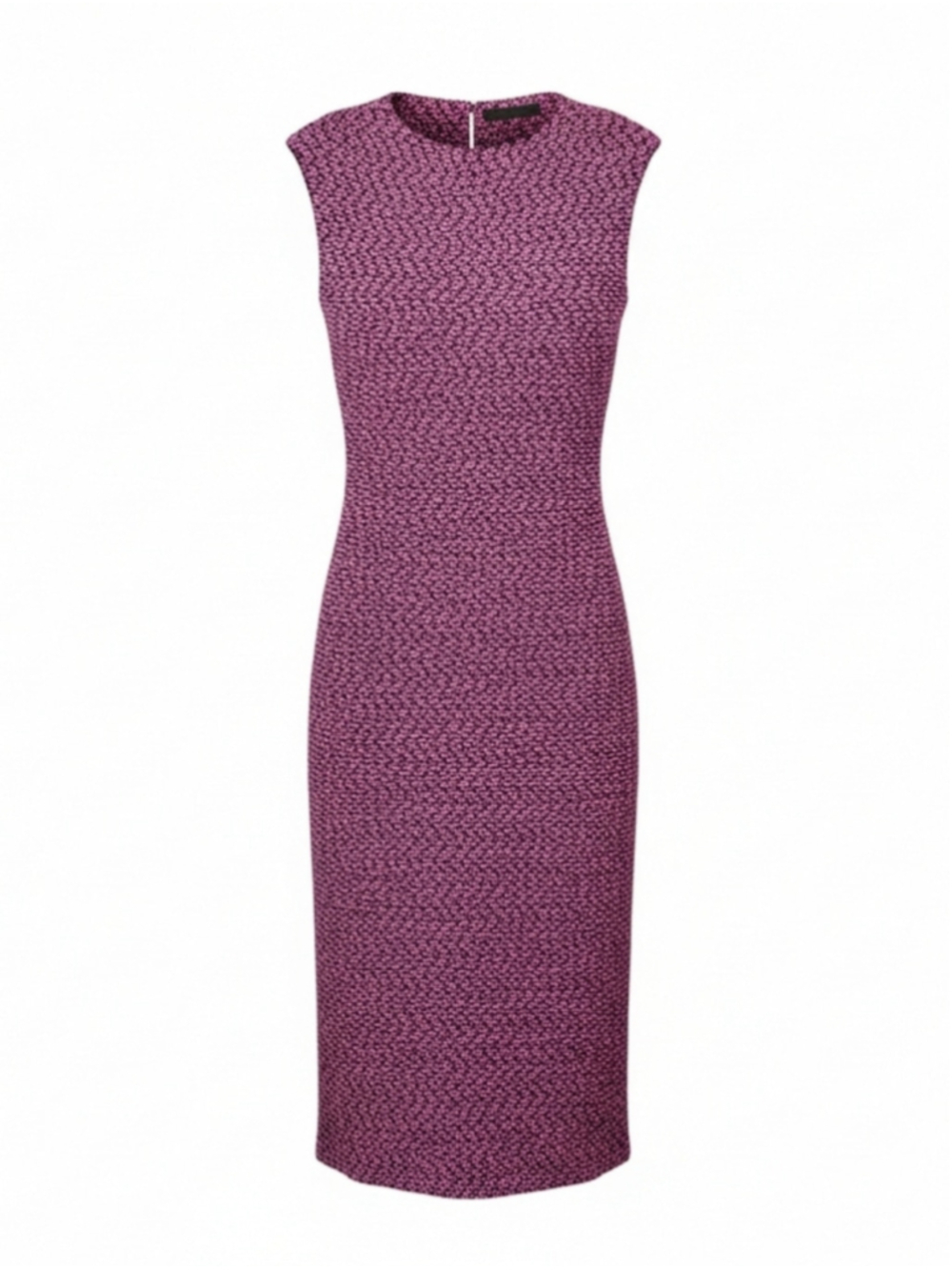 ANN MASHBURN Womens Sleeveless Midi Dress Boucle Pink Black Size Medium EUC